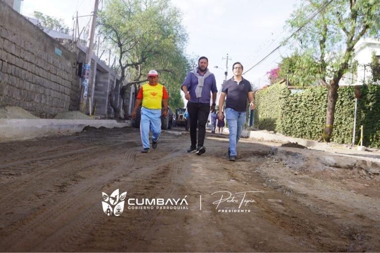 Cumbayá: Avances de obra en la calle Francisco de Asís – barrio Santa Inés